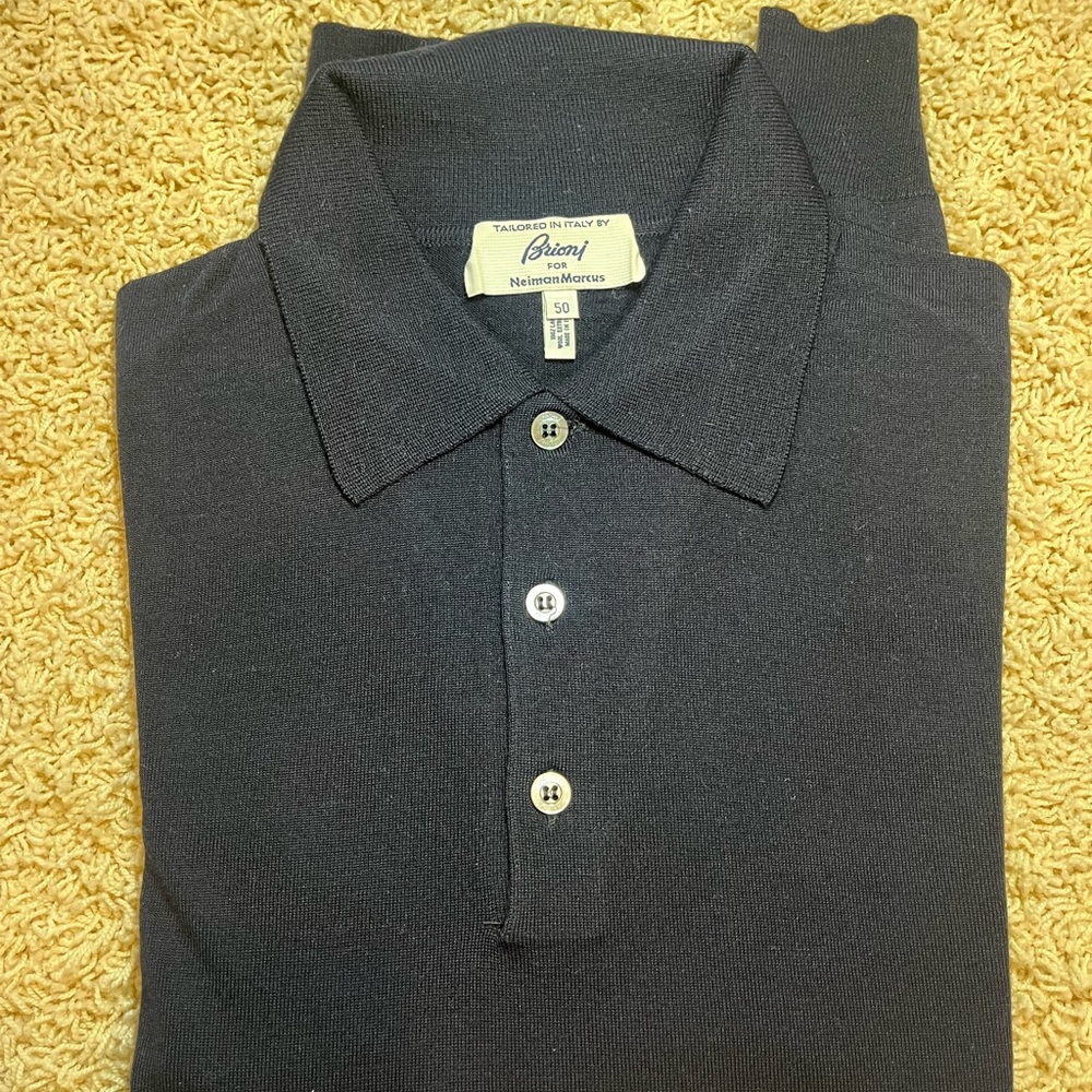 Brioni Men's Dark Polo Shirt